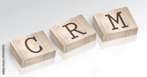 Word CRM composed from alphabet blocks vector illustration