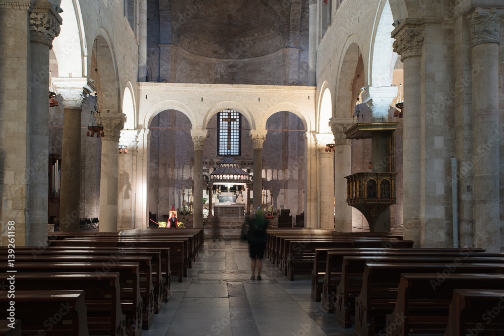 Inside St. Nicholas Basilica. Bari. Apulia.