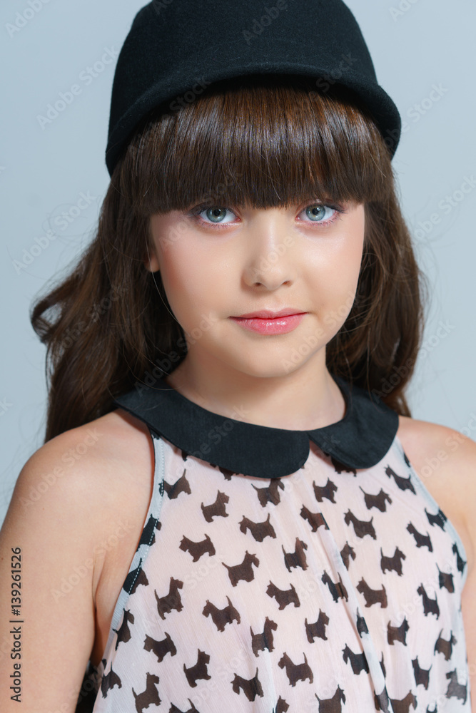 portrait of little girl in the studio