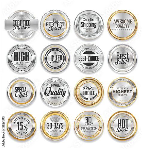 Sale luxury silver labels collection