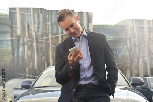 Businessman travelling for work photo