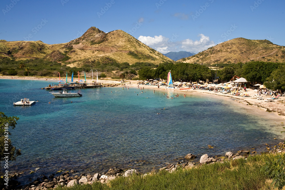 Fototapeta premium Cockleshell Bay on St. Kitts in the Caribbean.