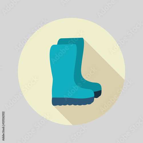 Rubber boots, gumboots, wellies flat vector icon