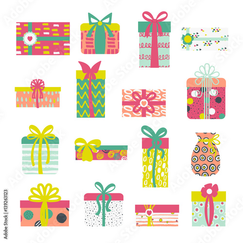 Set of colorful gift boxes