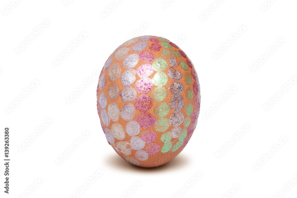 Colorful Easter egg isolated on white.