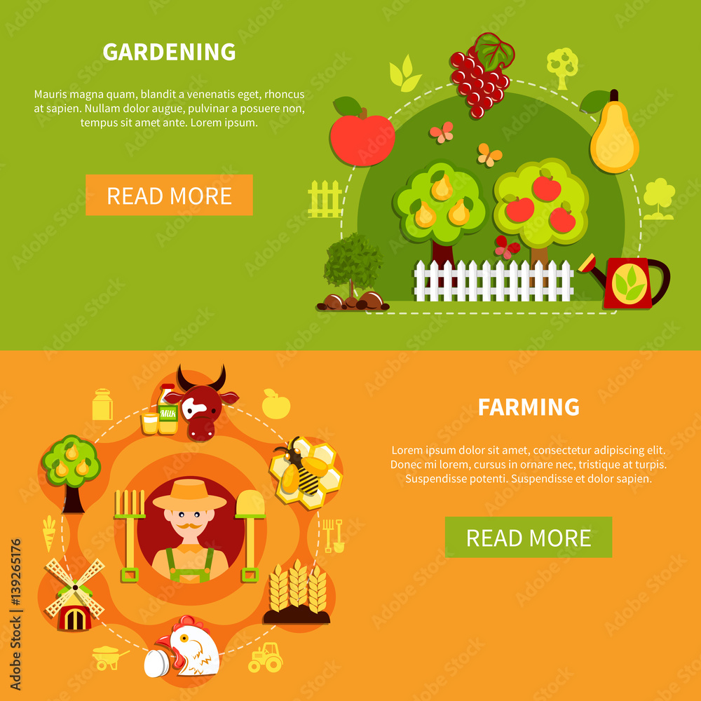 Farming And Gardening Banners Farming And Gardening Banners