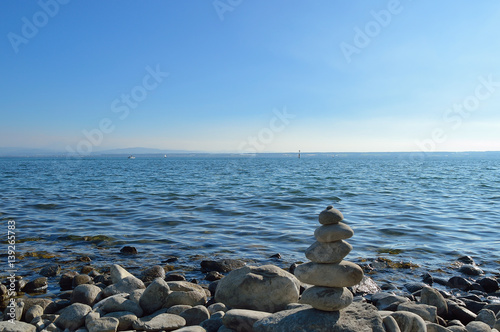 Stone pile at lake Constance