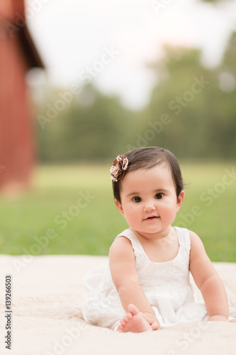 Baby playing in the park
