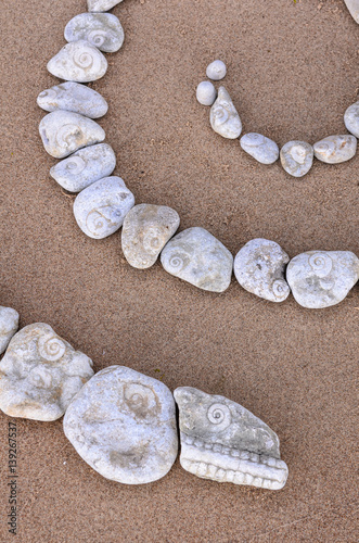 Spiral on sand