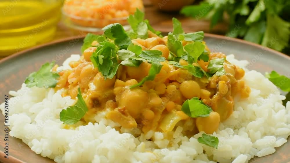 Gluten free rice and vegan chickpea curry Gluten free rice and vegan chickpea curry