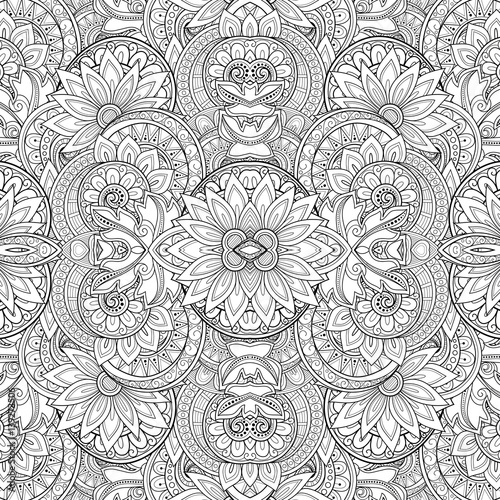 Vector Seamless Abstract Black and White Tribal Pattern