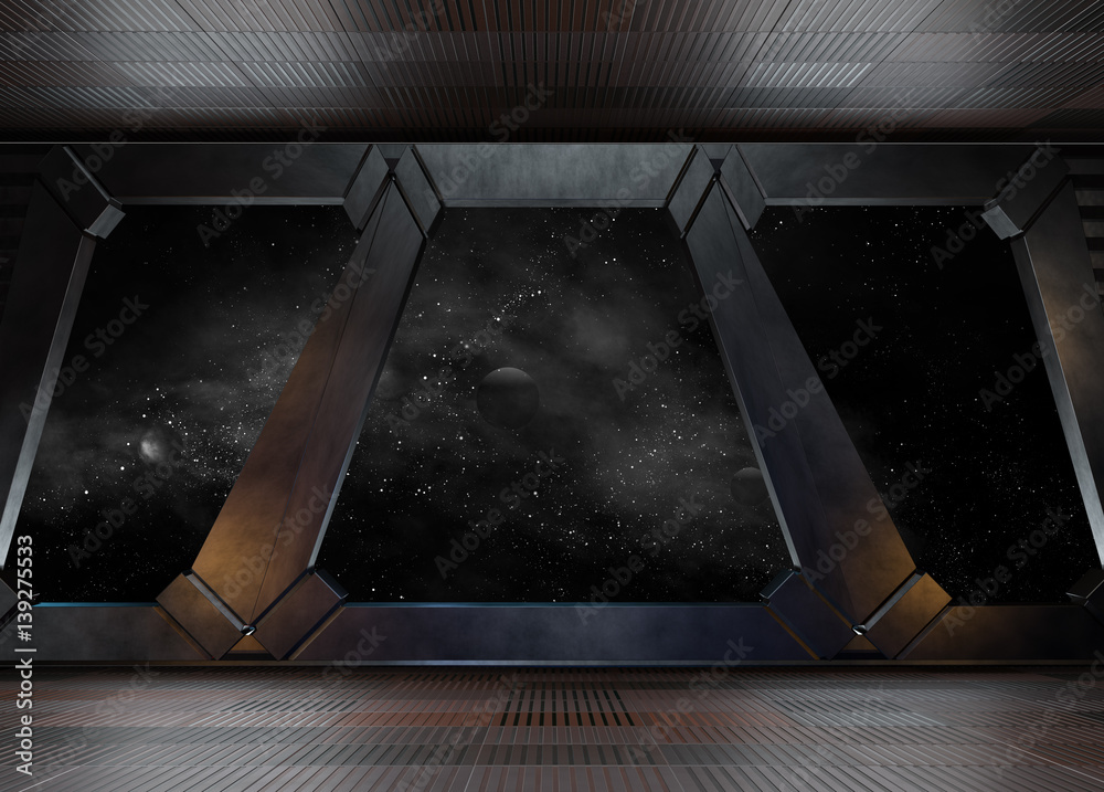 Fototapeta premium Środowisko kosmiczne, gotowe do kompilacji twoich postaci. Renderowanie 3D