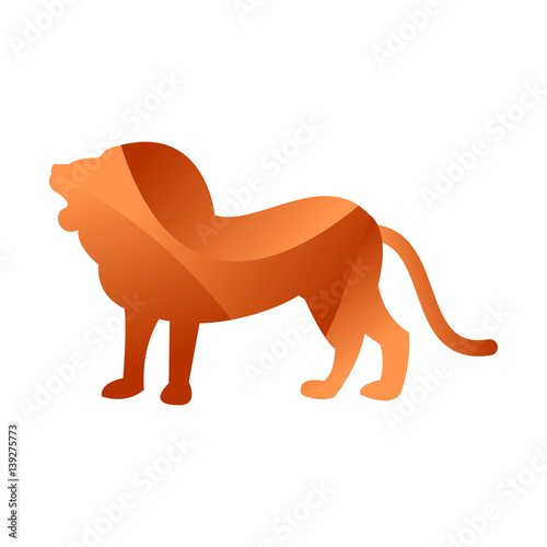 Wild lion animal jungle pet logo silhouette of geometric polygon abstract character and nature art graphic creative zoo triangle vector illustration.