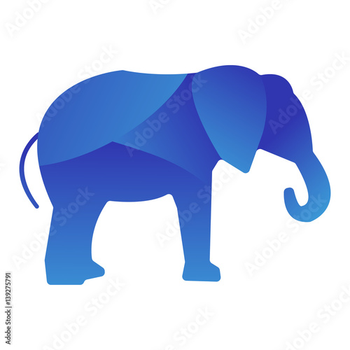 Wild elephant animal jungle logo silhouette of geometric polygon abstract character and nature art graphic creative zoo triangle vector illustration.