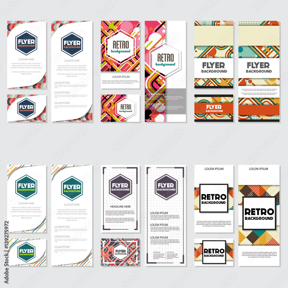 Naklejka premium Old retro Vintage style background Design Template
