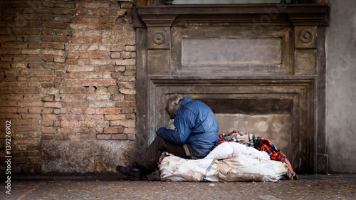 Homeless man in the street