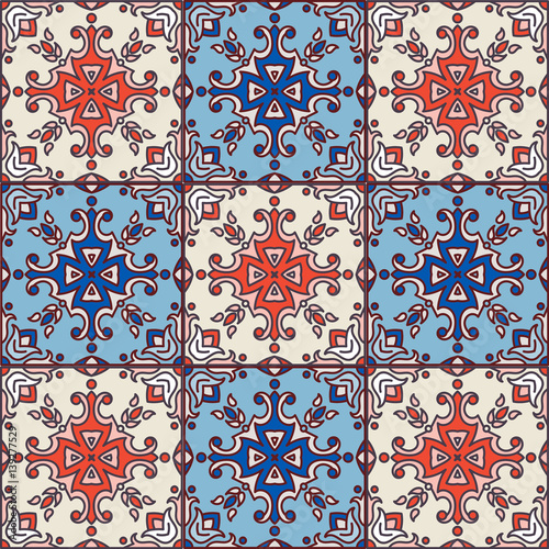 Portuguese azulejo tiles. Blue and white gorgeous seamless patterns. For scrapbooking, wallpaper, cases for smartphones, web background, print, surface texture, pillows, towels, linens bags T-shirts