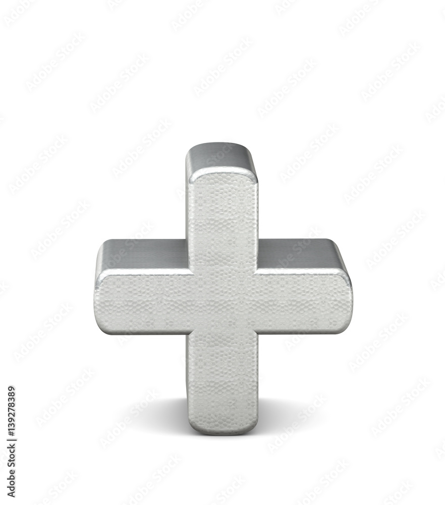 Fototapeta premium symbol plus silber silver 3d struktur