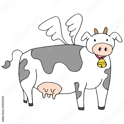 Flying Cow Cartoon