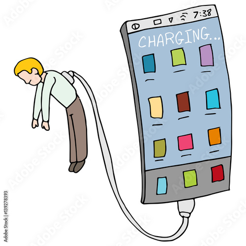 Phone Draining Energy From Man