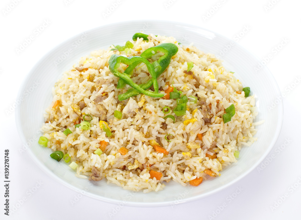 Frird rice with pork and mix vegetable Frird rice with pork and mix vegetable