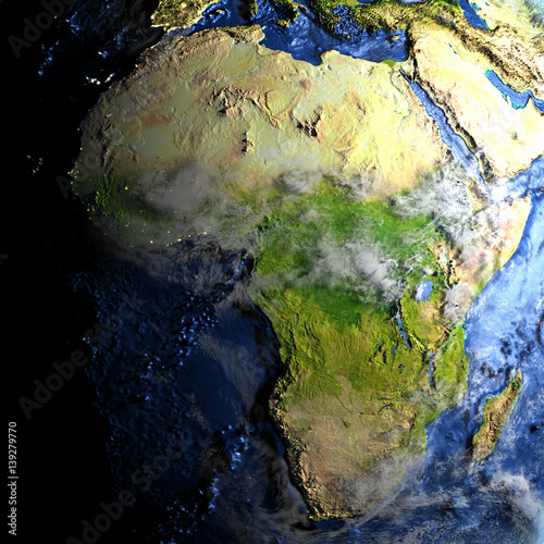 Africa on Earth - visible ocean floor © harvepino