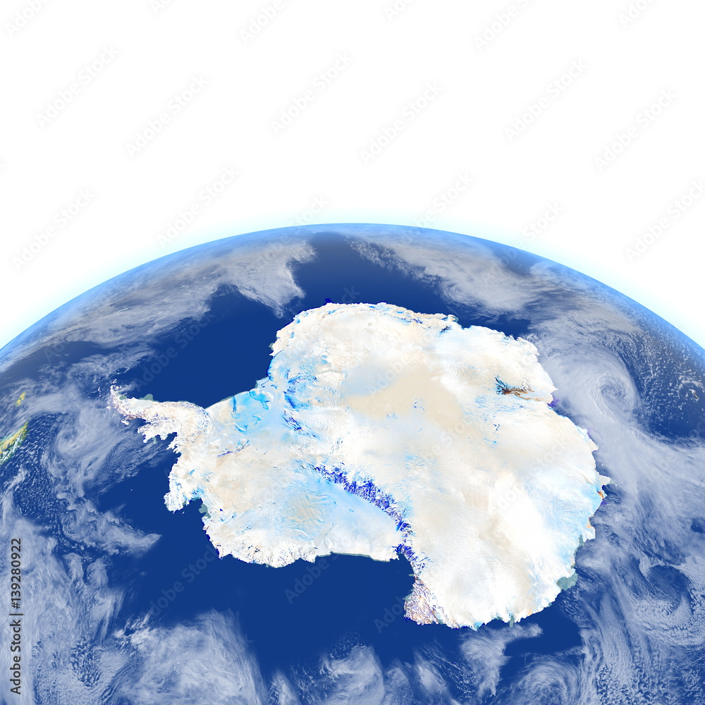 Naklejka premium Antractic on planet Earth