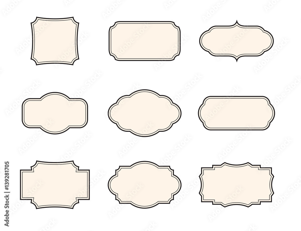Obraz premium Vintage frames. Set isolated elements.