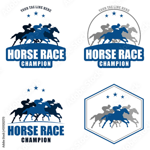 Horse Riding Equestrian Jockey Logo Template Set