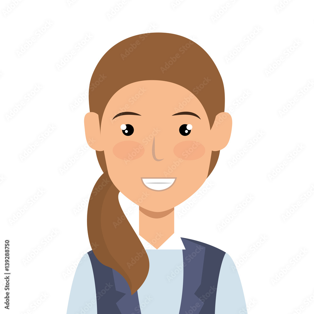 businesswoman character avatar icon vector illustration design