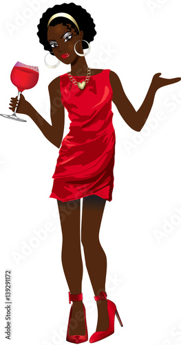 BlackWomanRedDress