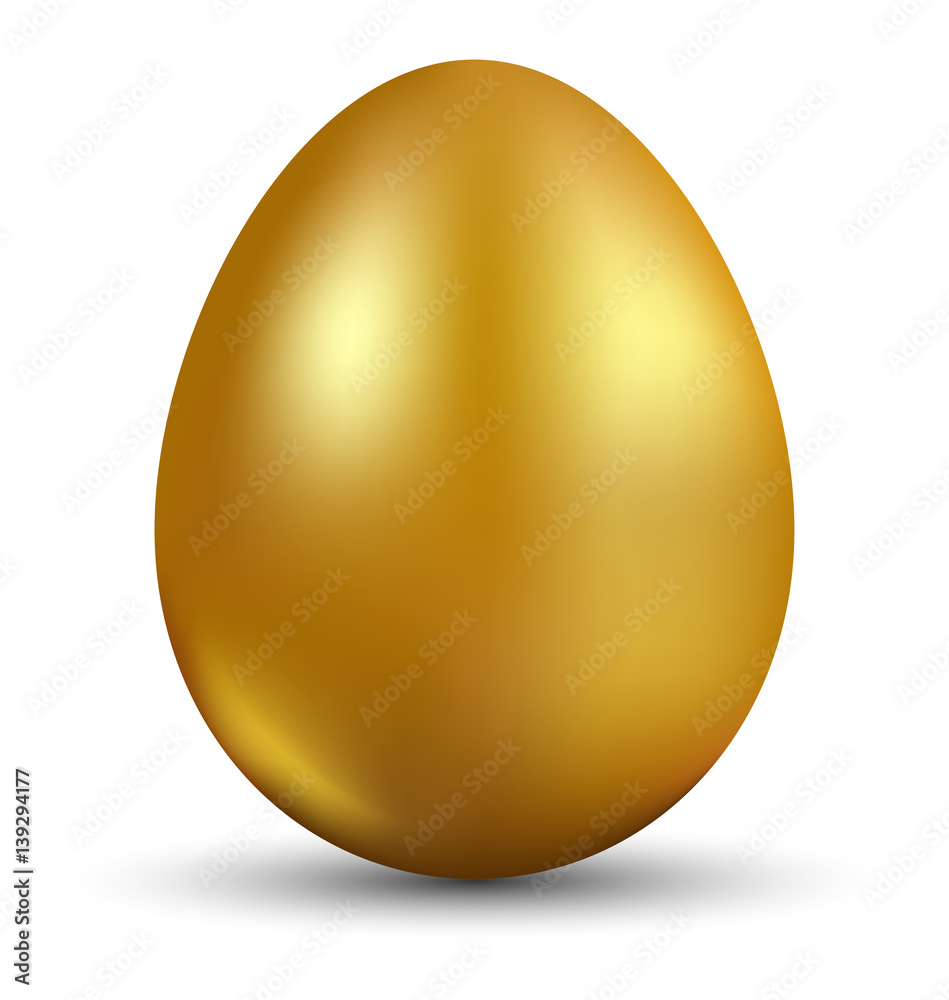 Naklejka premium Golden egg isolated on white background for Easter day