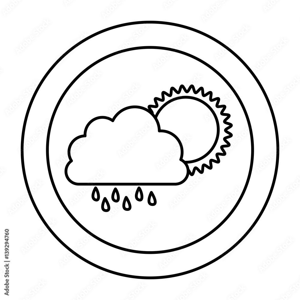 silhouette cloud rainning with sun icon, vector illustraction design silhouette cloud rainning with sun icon, vector illustraction design