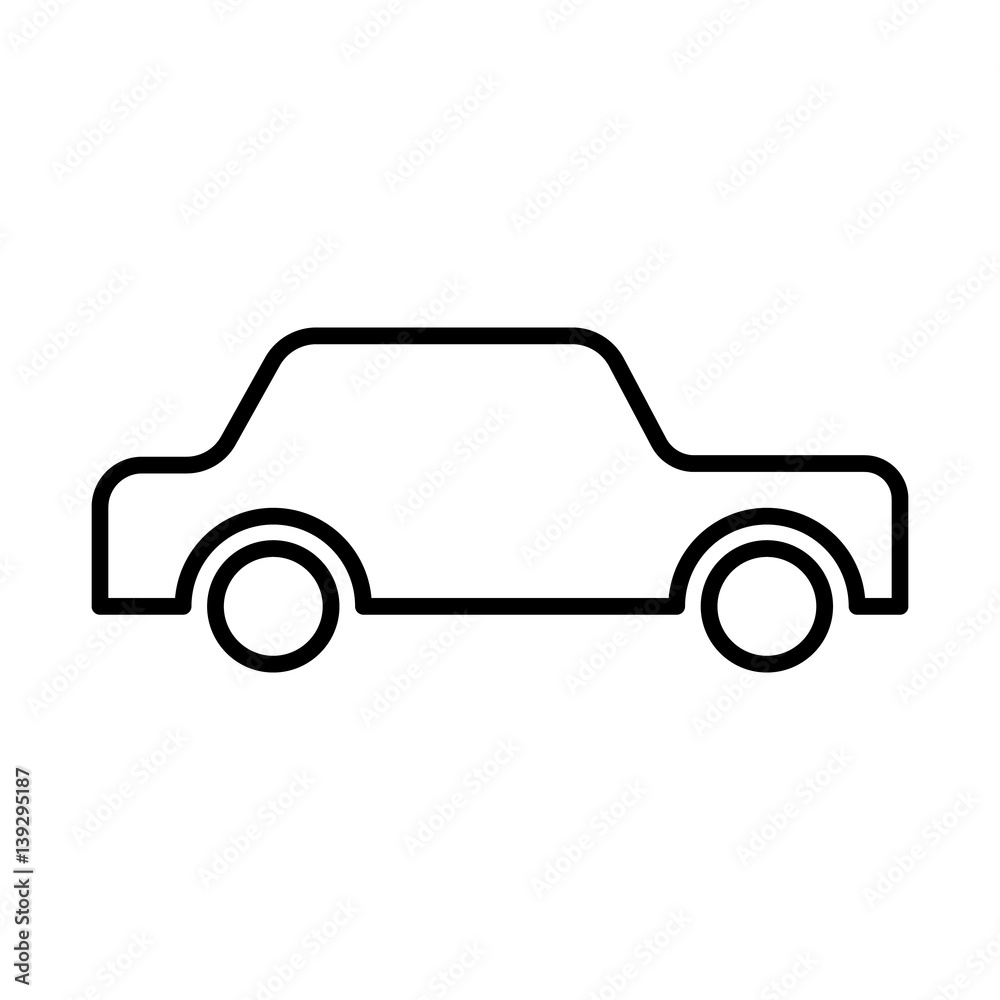 icon car black contour on a white background of vector illustration