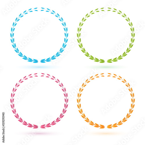 Set of colourful wreath vec...