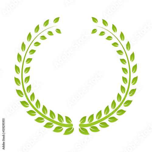Simple green wreath vector ...
