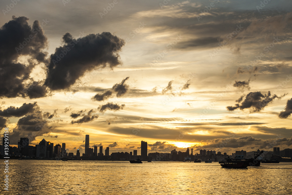 Naklejka premium Hong Kong Cityscape