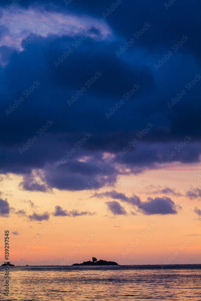 Sunset over the sea