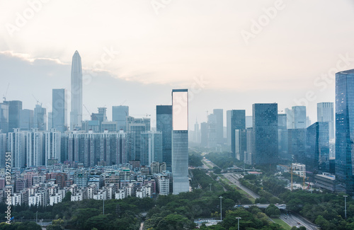 city skyline with residential district in China.