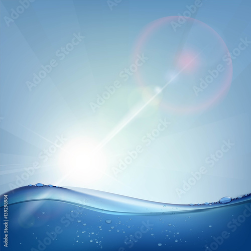 Waves on the water surface. Natural background.