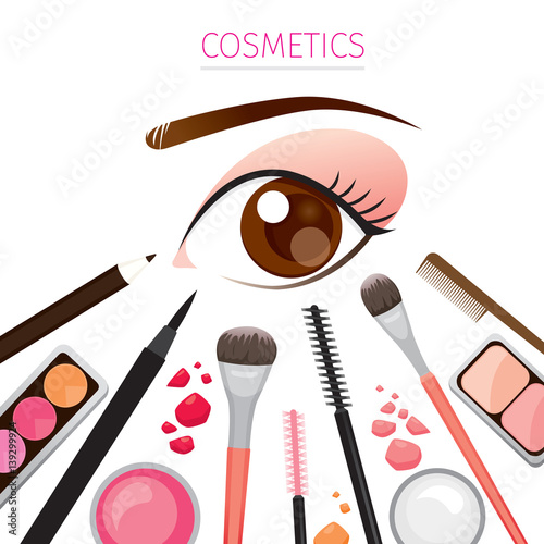 Tools, Accessories, Equipment, Beauty, Facial, Fashion, Close Up Eye With Makeup