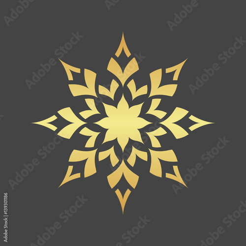 Abstract element for design, gold star, decoration.