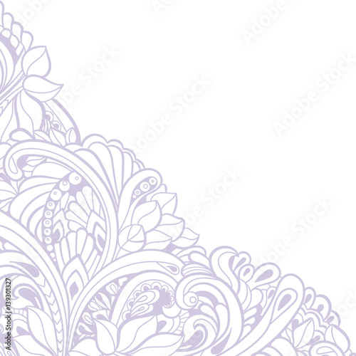 Hand-drawn decorative floral element for design. vector angle