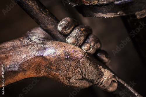 Grease on hands