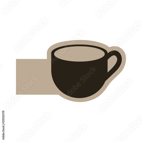 dark contour cup icon, vector illustraction design image