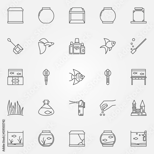 Aquarium icons set