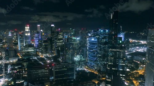 Wallpaper Mural Singapore downtown core at night Aerial view Blu illimination Torontodigital.ca