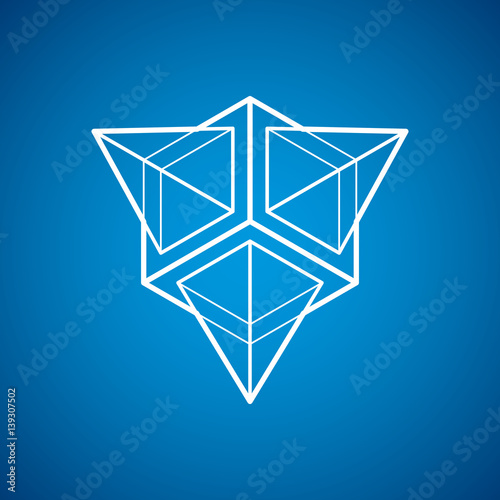Engineering three-dimensional construction, abstract vector trigonometric shape.