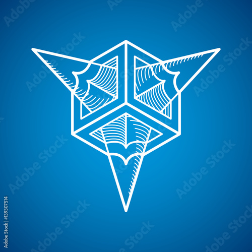 Engineering three-dimensional construction, abstract vector trigonometric shape.