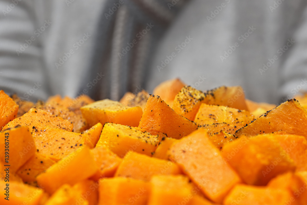 Slices of pumpkin baked Slices of pumpkin baked